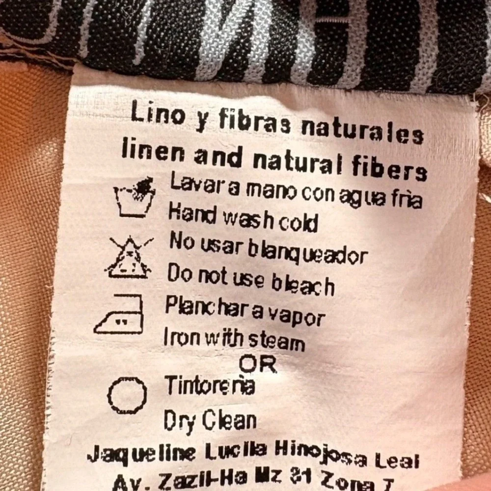 NHIH Linen Blend Straight Leg Pants Mens 36 Beige Tan Summer Beach Trousers